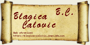 Blagica Ćalović vizit kartica